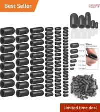 80PCS Vacuum Hose Caps Set - 6 Sizes Rubber Caps for Automotive Maintenance