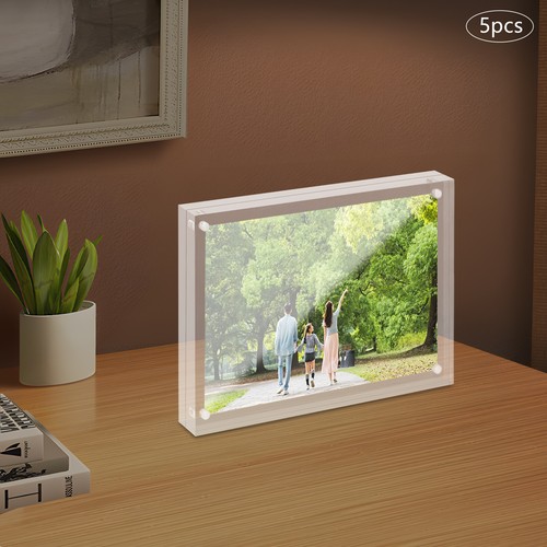 5pcs Acrylic Picture Frames Clear Tabletop Photo Frame-20*2*15cm Home Decor - Picture 5 of 16