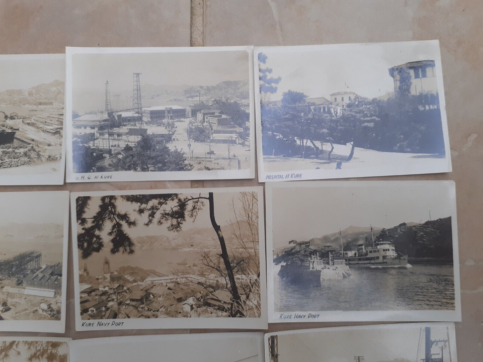 Vintage photographs Kure Japan Dock yard Ships Navy port Streets x 19