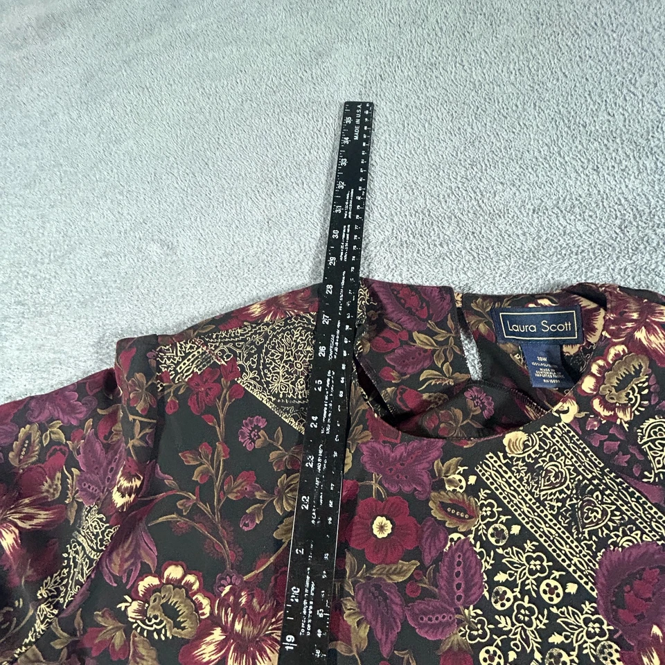 Laura Scott женщин 20W бордовый цветочный винтажный Midi юбка костюм комплект - Изображение 4 из 4