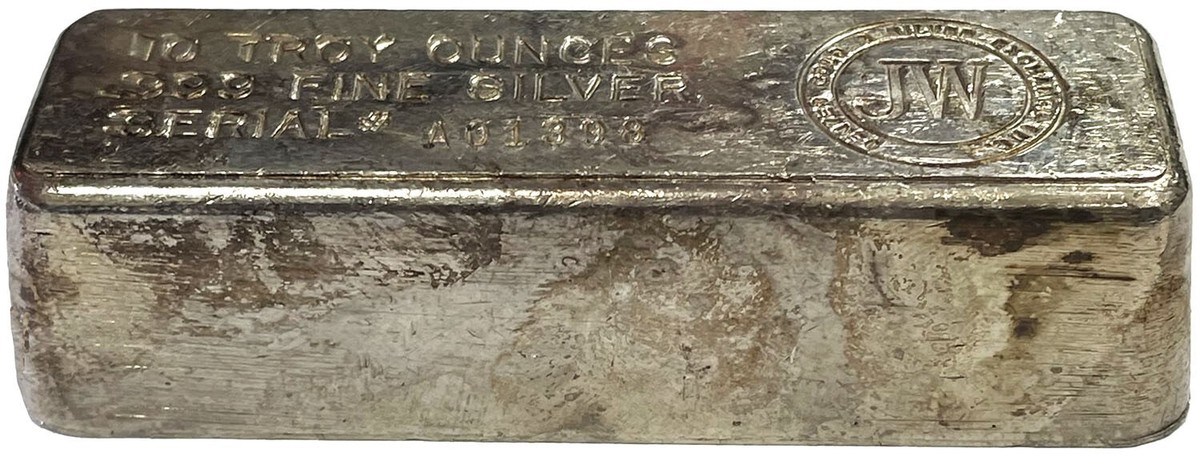 DENVER GOLD & EXCHANGE (JW) 10 OZS 999 FINE SILVER LOAF BAR