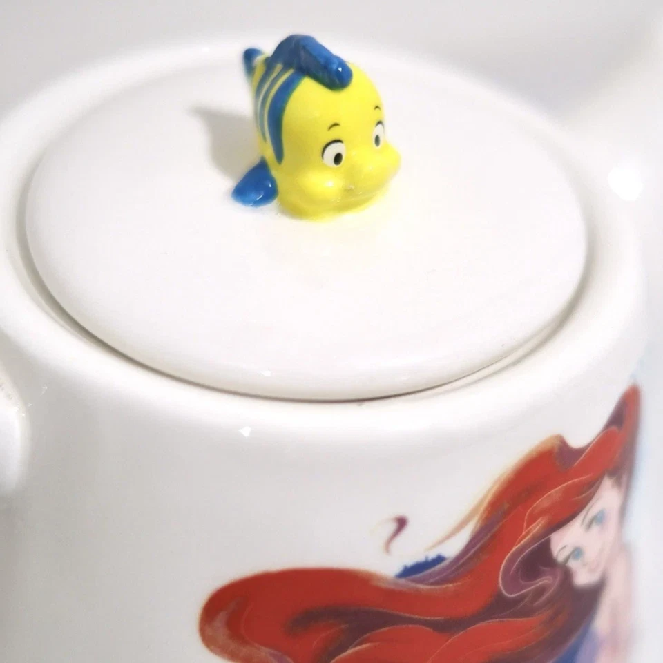 Disney Princess Ceramic Tea Pot  Ariel & Flounder The Little Mermaid - Brand New Foto 2 de 4