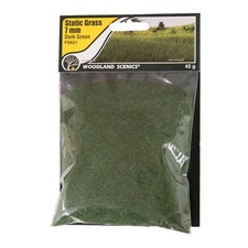 Woodland Scenics FS621 Field System Static Grass Dark Green 1/4" 7mm Fibers