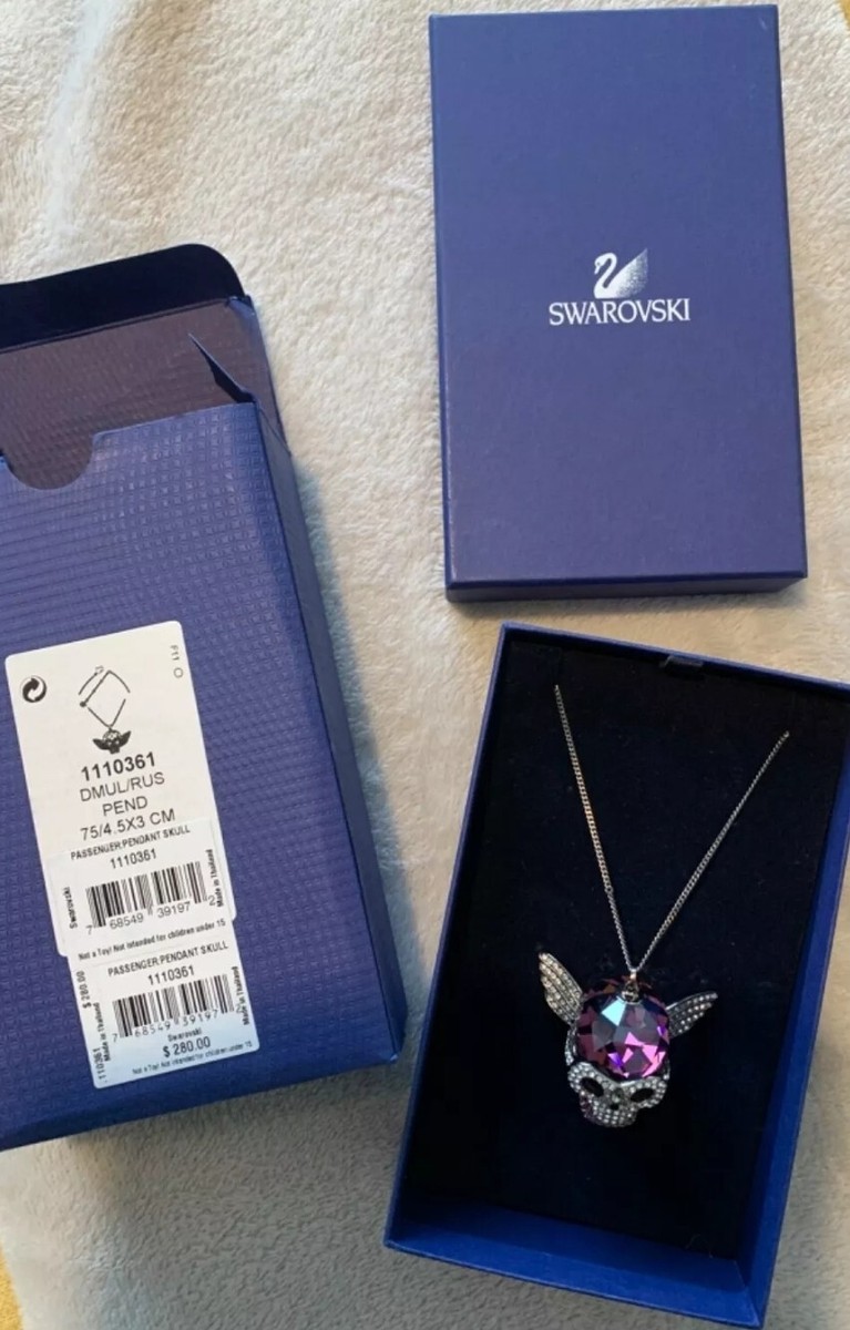 BRAND NEW SWAROVSKI CRYSTAL PASSENGER SKULL PENDANT AMETHYST