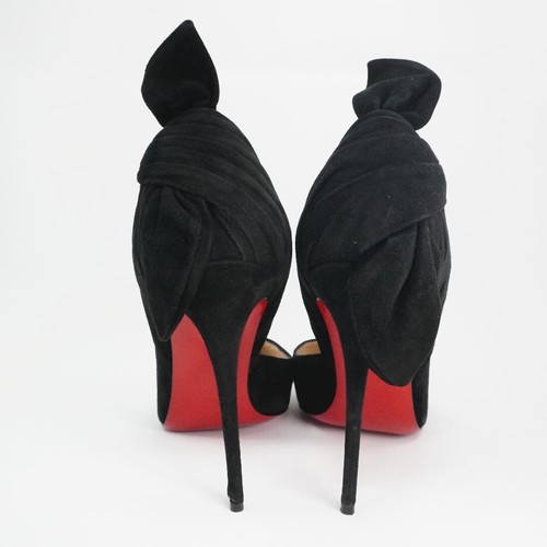 Christian Louboutin BARBARA 120 SUEDE BALCK RIBBON OPEN TOE size 37 used JP!!!!! - Picture 4 of 20