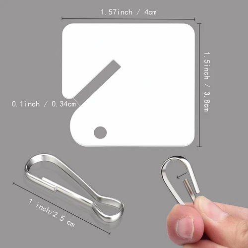 100 Pcs Key Tags White Plastic Hanging Tags with Metal Snap Hooks - Picture 3 of 5