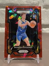 2023-24 Panini Prizm Brandin Podziemski RC Red Cracked Ice Rookie Card
