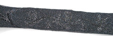 Art Deco Bead Sequin Belt, Dk Grey, 35.5" ,2." wide , hook loop fastener