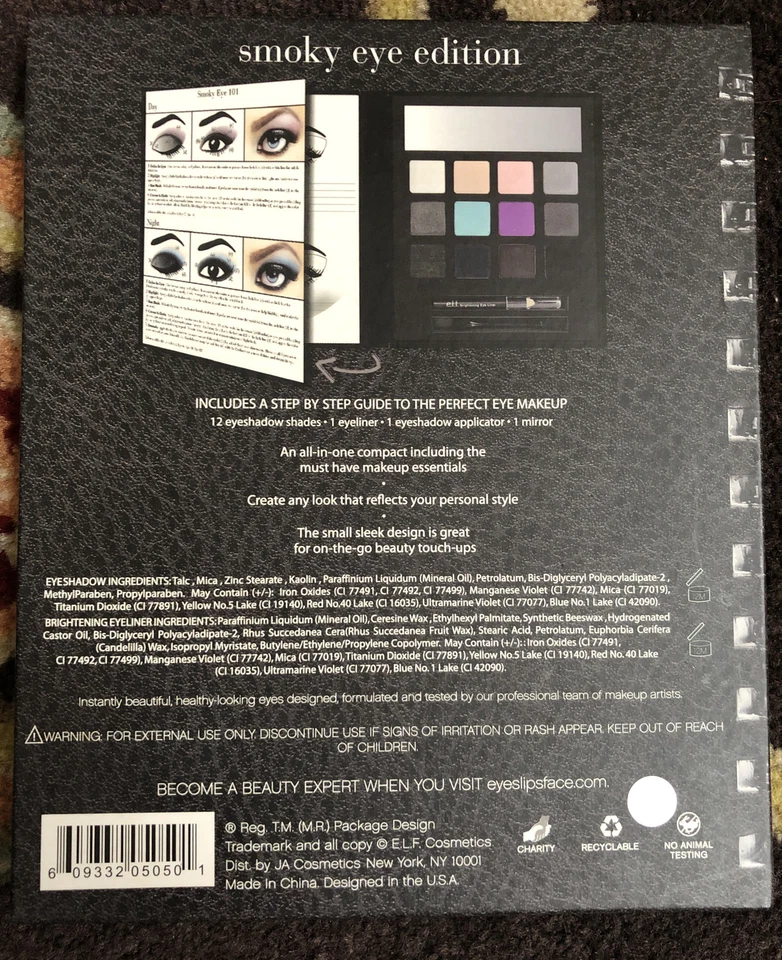 e.l.f. Beauty Eye Manual Makeup Palette Smoky Eye Edition ELF Eyes Lips Face - Image 4 of 4
