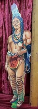 Vintage 50s Dennison Thanksgiving Native American Indian 16" Die-cut Decoration