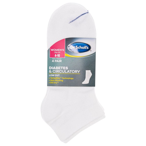 Calcetines de circulación para mujer Dr Scholls diabetes 4 pares corte bajo blancos - Imagen 5 de 7