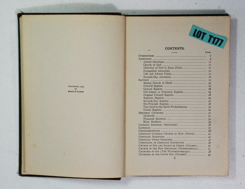 Handbook Of All Denominations By Phelan 1916 Hardcover Book Lot T177 - Picture 5 of 8