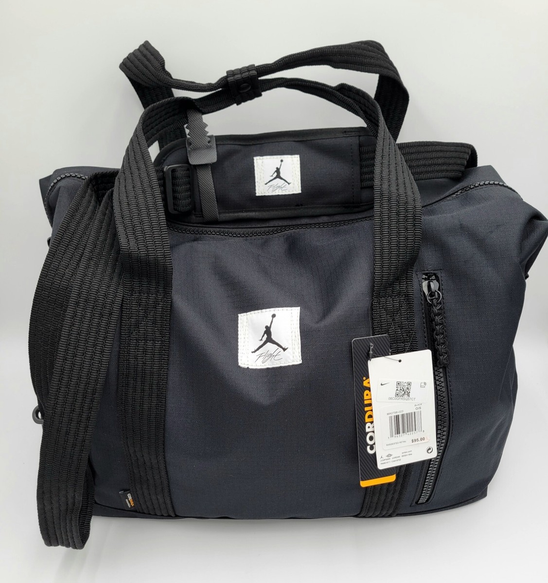 NWT Jordan Flight Duffle Bag Black (40L) MA0798-023 Cordura