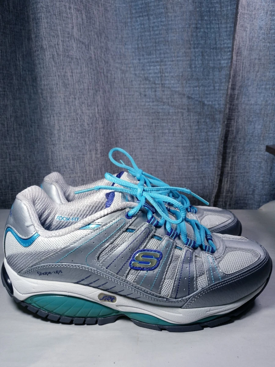 graduado ignorancia lamentar Skechers Radius Shape Ups Kinetix Response Toning Sneakers Silver/blue Size  9.5 | eBay