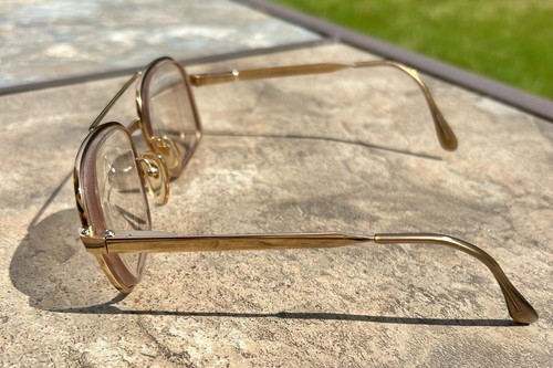 Vintage L’Amy Gold Colored Alcide II Eyeglasses 53-19-140mm FRAMES - Picture 3 of 10