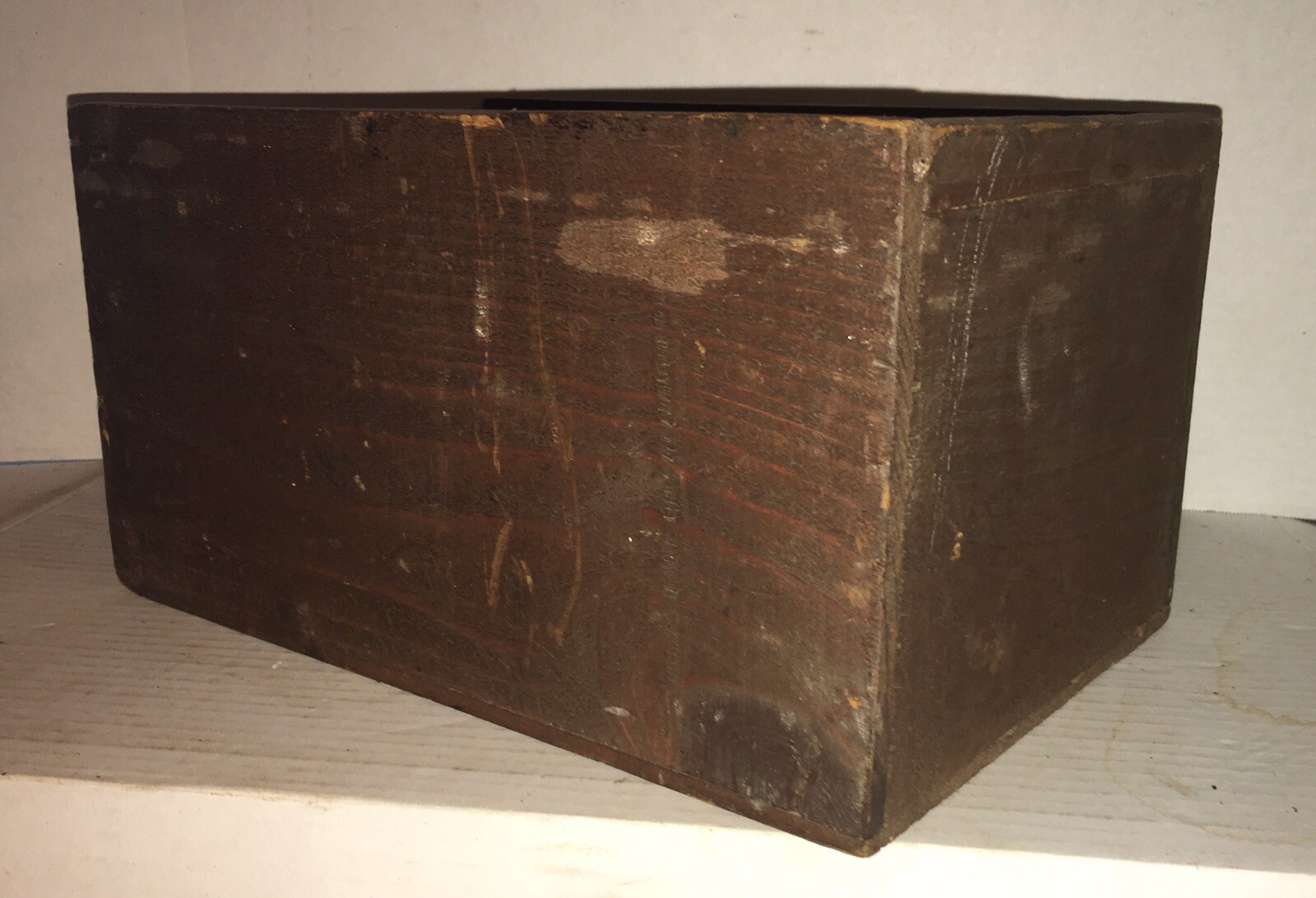 ANTIQUE SLIDE LID CANDLE Box DOCUMENT BOX OLD PAINT Dry Finish