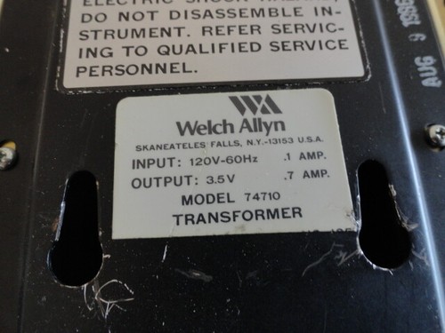 WELCH ALLYN Otoscopio 74710 Trasformatore da parete NO teste - Foto 11 di 11