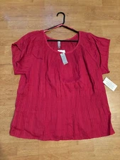 Vintage Ladies Gitano Gauzy Short Sleeve Top Sz 22/24W