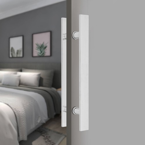 Double Sided Stainless Steel Door Handle Pair Pull Push Sliding Barn Door Handle - Picture 16 of 16