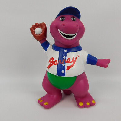 Vtg. Barney Purple Dinosaur Lyons Group Fun-Time Baseball 5''  Vinyl Figure Toy