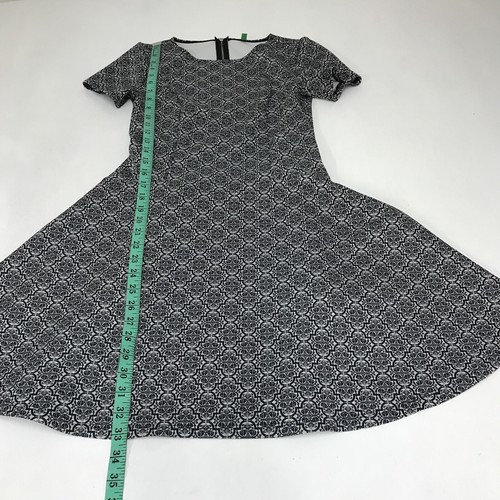 United Colors of Benetton Grey Black Mix Geometric Swing Dress Small Stretchy - Picture 7 of 12