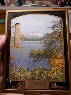 Antique Thermometer Art Deco picture City Service gas oil Deering machinery Iowa