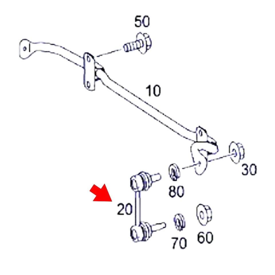 8Pcs Front+Rear Sway Bar Links & Front Bushings Set for Mercedes-Benz ...