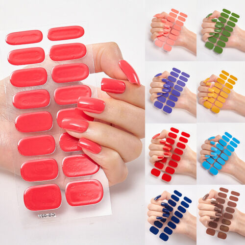 16 puntas pegatina para uñas hágalo usted mismo manicura envolturas completas para uñas calcomanía para uñas 3D papel mate 🙂