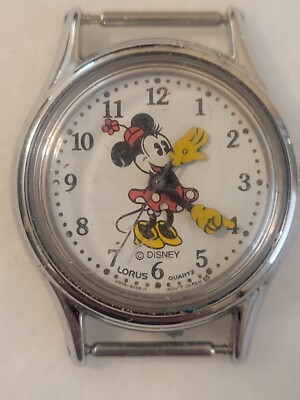 Vtg Lorus Minnie Mouse Watch Women Silver Tone Pointing Hands V515-6080 New Batt s-l400.jpg main image 3