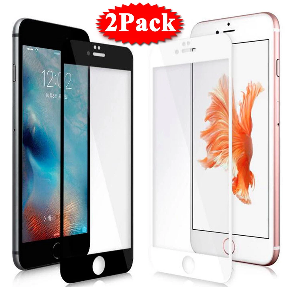 2Pcs For iPhone SE 2022 8 7 6S 6 Plus Full Cover Tempered Glass Screen Protector - Image 2 of 4
