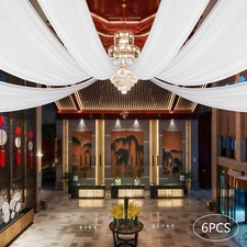 Ceiling Draping Sheer Voile Chiffon Backdrop Wall Divider Drape Panel Wedding