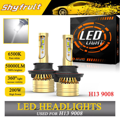 LED Headlights Bulbs 9008/H13 High/Low beam 2 Sided 360° Turbo LED Light Bulb