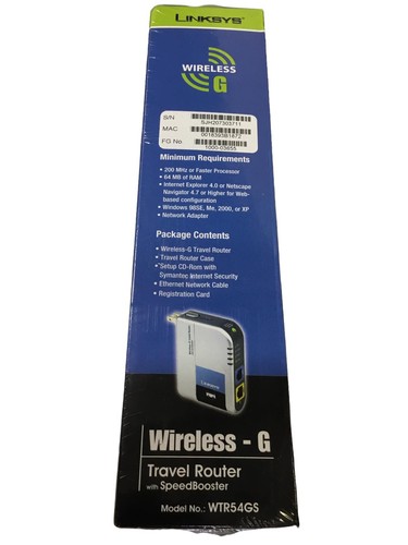 Linksys WTR54GS 54 Mbps 1-Port 10/100 Wireless G Router/WTR54GS/ NEW! - Picture 3 of 3