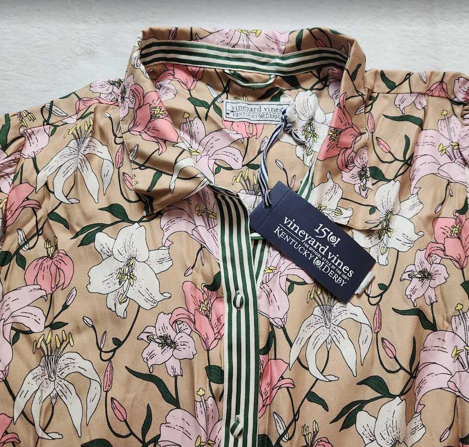 Chemise Femme Vineyard Vines Blanche, Taille XL, Performance Stretch, Kentucky Derby 148e