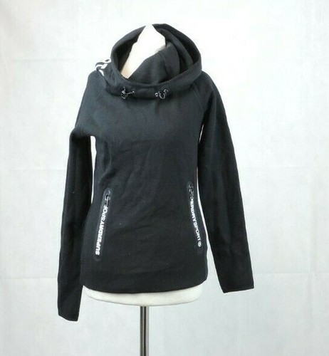 Superdry Gym Tech Cowl Black Hoodie Size XXS 6 uk rrp £54.99 CR097 DD 12 - Picture 2 of 9