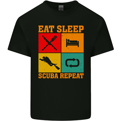 Eat Sleep Scuba Repeat Lustig Scuba Tauchen Diver Kinder Maglietta Kinder