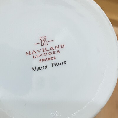 HAVILAND Limoges France VIEUX PARIS Vert Pattern Floral Gold Gilt