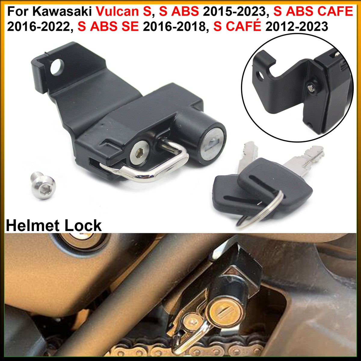 1 Set Helmet Lock - For Kawasaki Vulcan S, S ABS, S ABS CAFE, S
