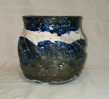 Multi Colored Art Pottery Bowl - handcrafted ceramic bowl - Signed 