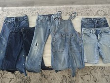 6 Pieces of Kids Clothes Blue Denin Jeans Shorts Overalls Gap Size 8 Oshkosh