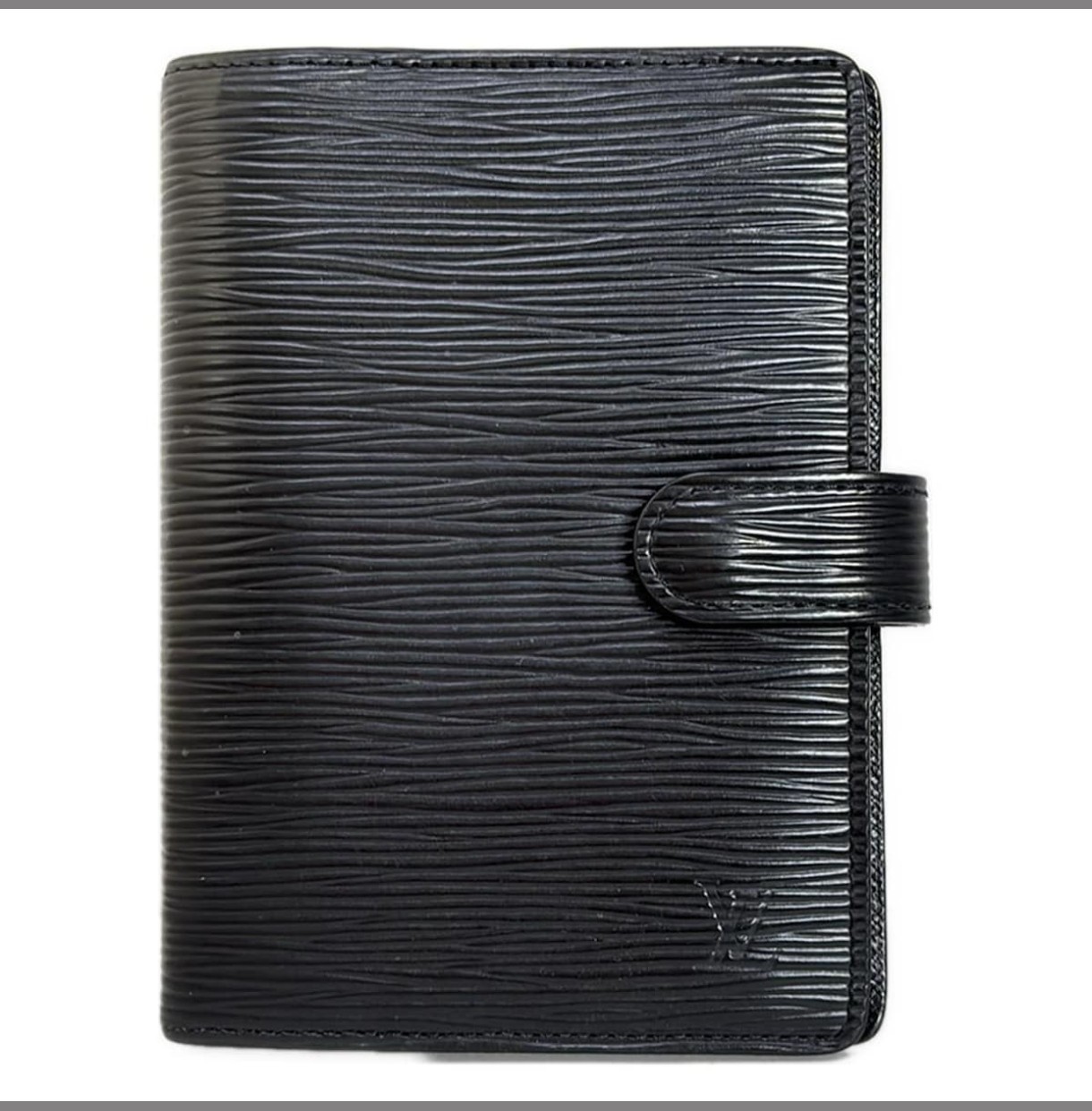 Authentic Louis Vuitton Epi Agenda PM Notebook cover R20052 Noir Leather