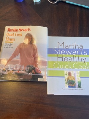 Marta Stewart Vintage Classics Quick Cook Menus 2 Hardcover Book Lot