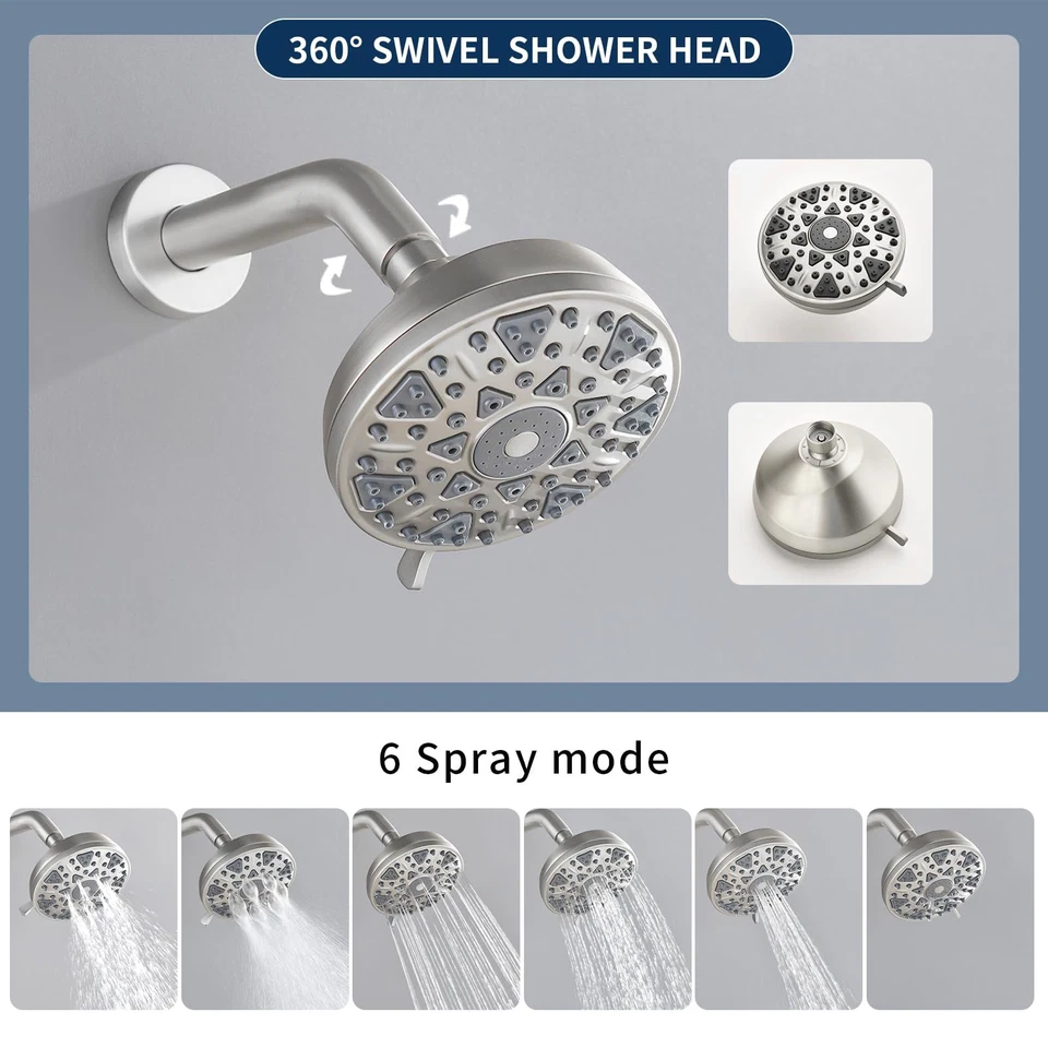 3 Handles Shower Faucet Set with Tub Spout Bathtub Shower Faucets Combo Set S... - Image 4 of 4