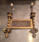 (4) Antique Theater Bronze Two Arm Wall Sconces Glass Back Lit. — photo 3