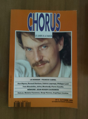 CHORUS LES CAHIERS DE LA CHANSON FRANCIS CABREL NUMMER 9 HERBST 1994