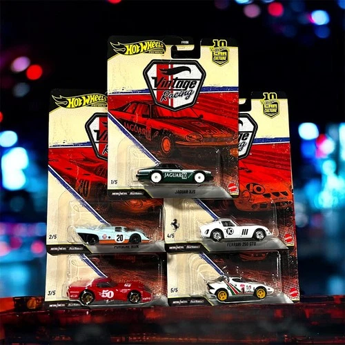 *NEW* 2026 HOT WHEELS VINTAGE RACING PREMIUM 5 CAR SET *SAME DAY SHIPPING*