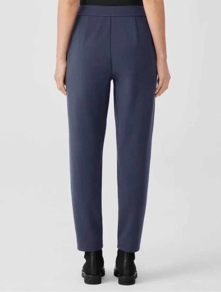 Pantalones Eileen Fisher $198 Lavables Flex Ponte Pintuck Azul XS NUEVOS SIN ETIQUETAS Foto 4 de 4