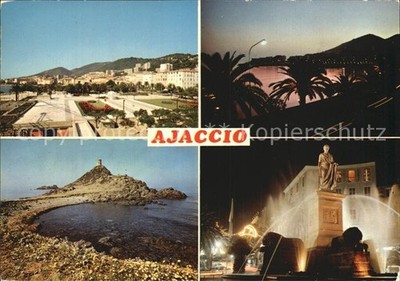 Ajaccio Panorama Cote Promenade Monument Statue