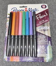 Paper Mate Flair Felt Tip Pens Med. Point 0.7mm Metallic City Lights 16 Count BA