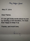 Mary Rodgers Guettel Signed Letter with Envelope Original Autograph — photo 1